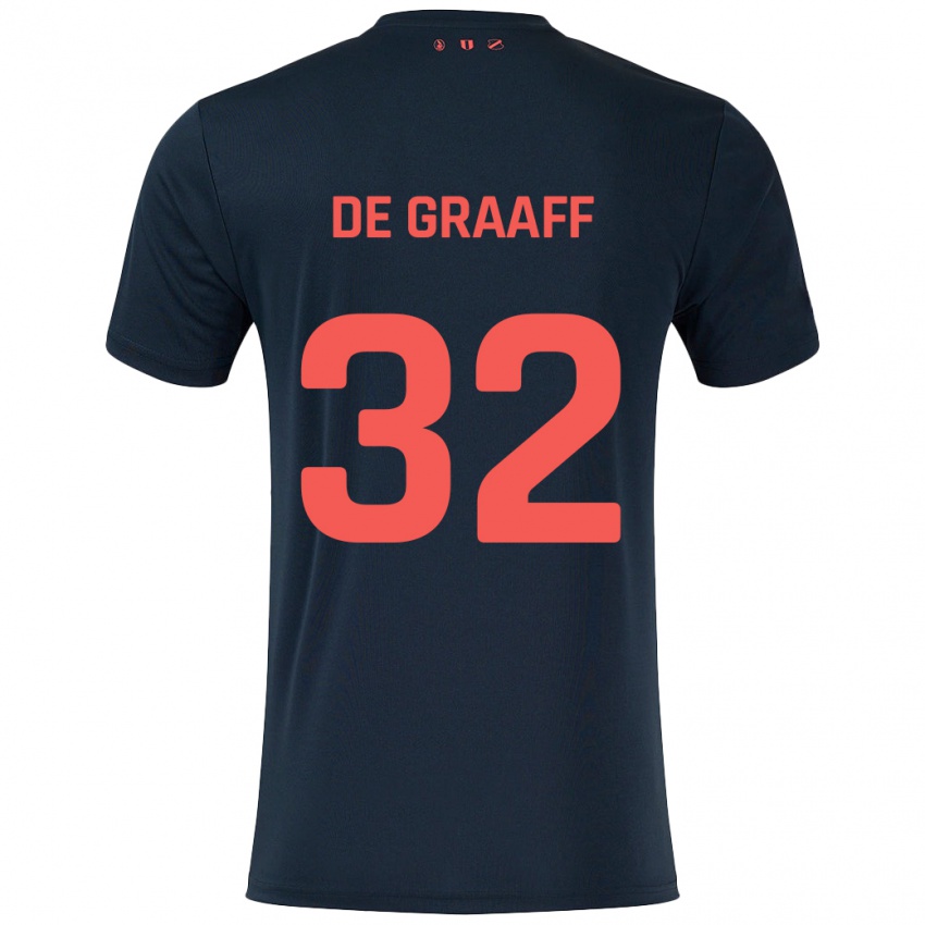 Kinder Tom De Graaff #32 Schwarz Rot Auswärtstrikot Trikot 2024/25 T-Shirt Österreich