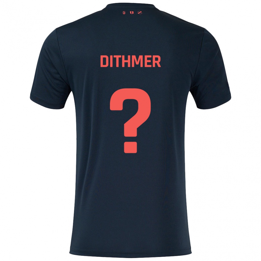 Kinder Andreas Dithmer #0 Schwarz Rot Auswärtstrikot Trikot 2024/25 T-Shirt Österreich