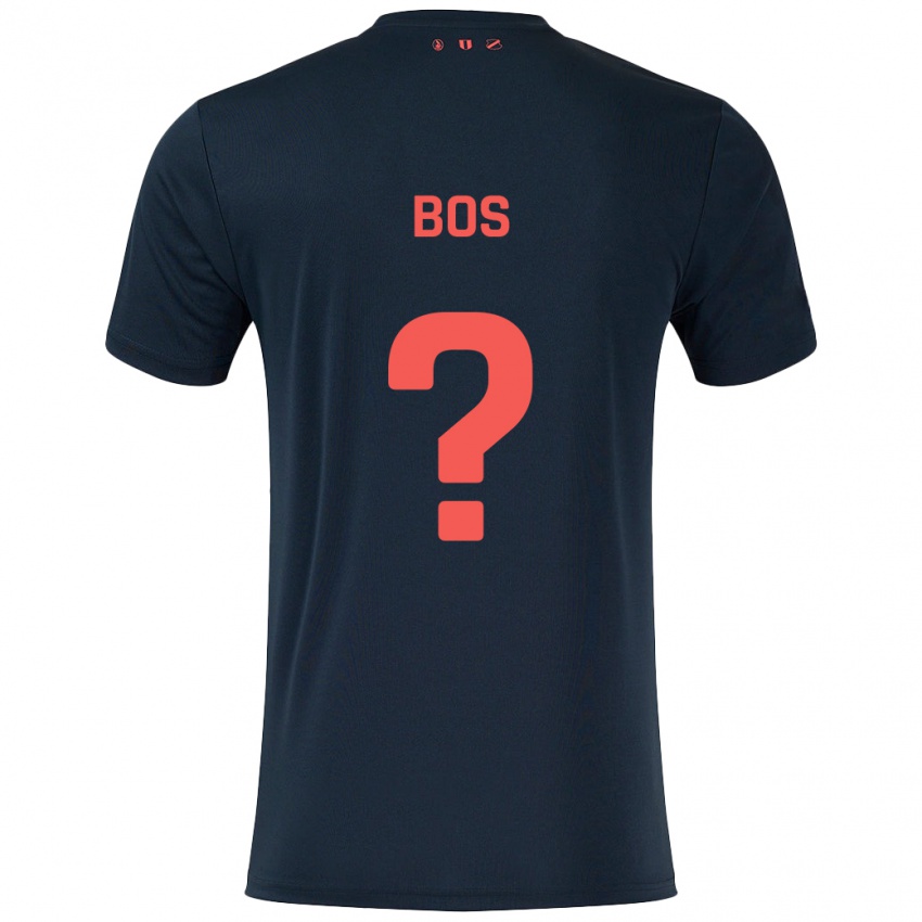 Kinder Torben Bos #0 Schwarz Rot Auswärtstrikot Trikot 2024/25 T-Shirt Österreich