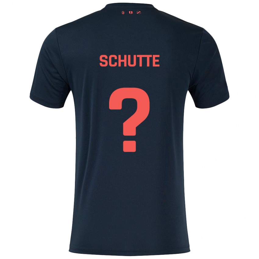 Kinder Olivier Schutte #0 Schwarz Rot Auswärtstrikot Trikot 2024/25 T-Shirt Österreich