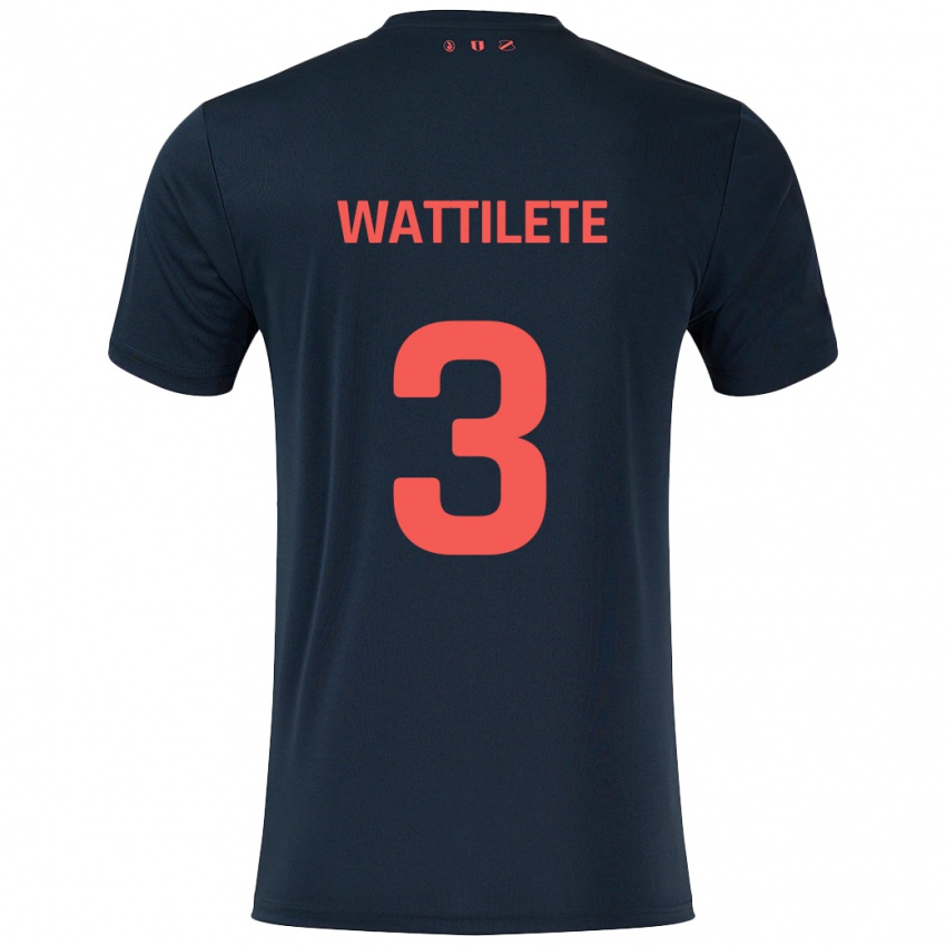 Kinder Julia Wattilete #3 Schwarz Rot Auswärtstrikot Trikot 2024/25 T-Shirt Österreich