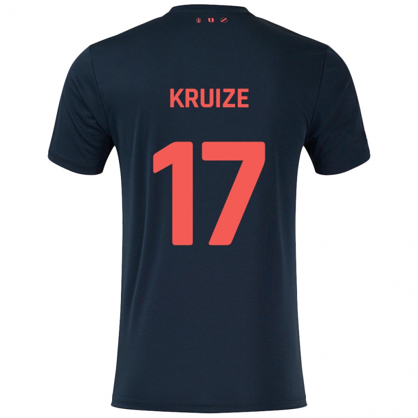 Kinder Elisha Kruize #17 Schwarz Rot Auswärtstrikot Trikot 2024/25 T-Shirt Österreich