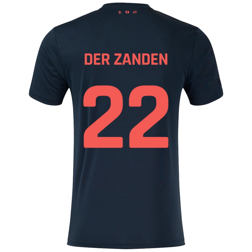 Kinder Iise Van Der Zanden #22 Schwarz Rot Auswärtstrikot Trikot 2024/25 T-Shirt Österreich