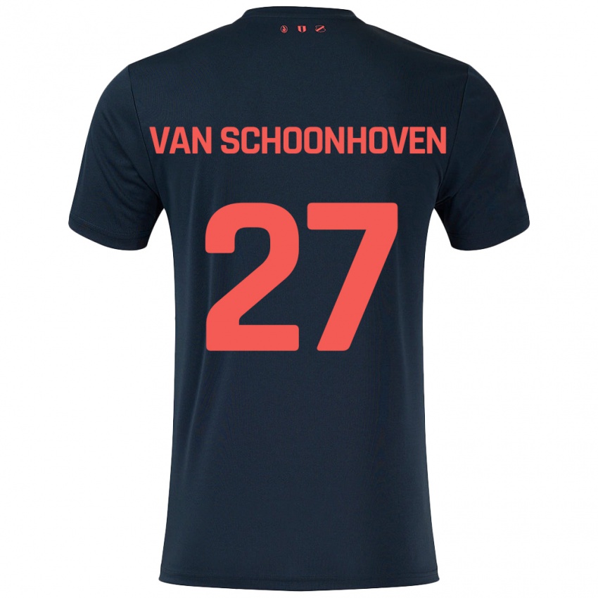 Kinder Nurija Van Schoonhoven #27 Schwarz Rot Auswärtstrikot Trikot 2024/25 T-Shirt Österreich