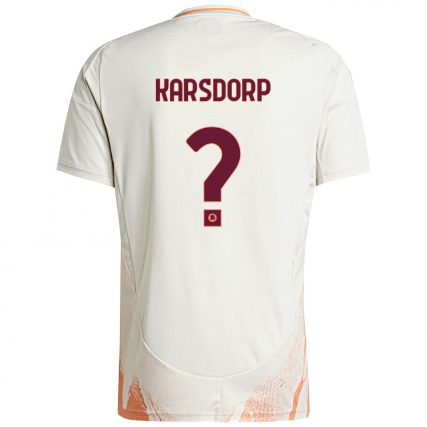 Kinder Rick Karsdorp #0 Cremeweiß Orange Auswärtstrikot Trikot 2024/25 T-Shirt Österreich