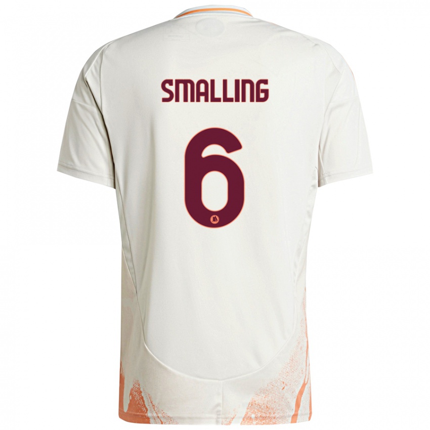 Kinder Chris Smalling #6 Cremeweiß Orange Auswärtstrikot Trikot 2024/25 T-Shirt Österreich