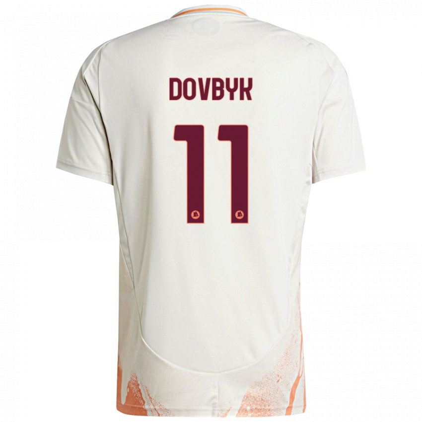 Kinder Artem Dovbyk #11 Cremeweiß Orange Auswärtstrikot Trikot 2024/25 T-Shirt Österreich