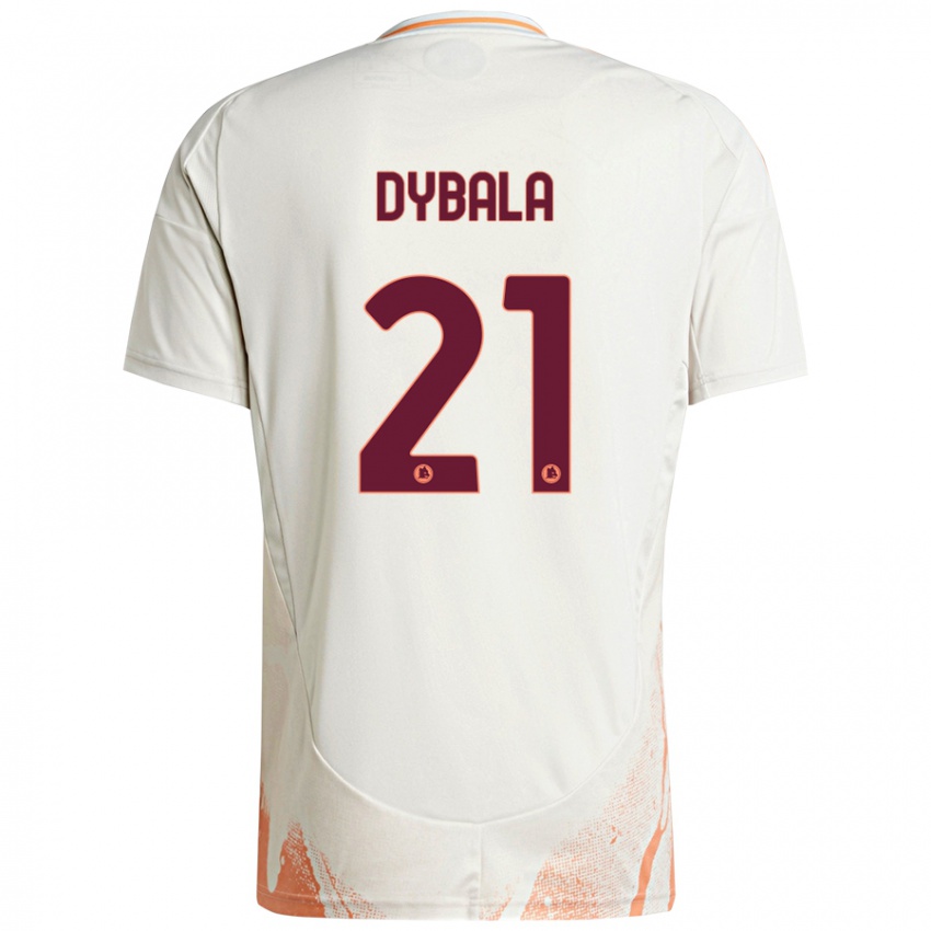 Kinder Paulo Dybala #21 Cremeweiß Orange Auswärtstrikot Trikot 2024/25 T-Shirt Österreich