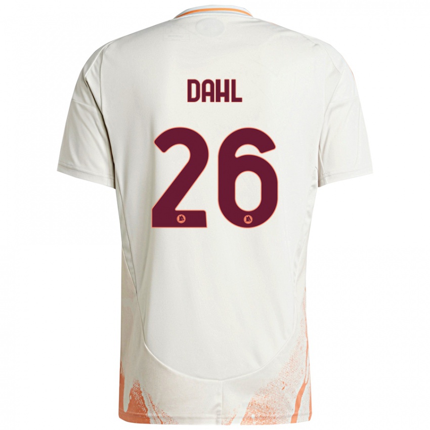 Kinder Samuel Dahl #26 Cremeweiß Orange Auswärtstrikot Trikot 2024/25 T-Shirt Österreich