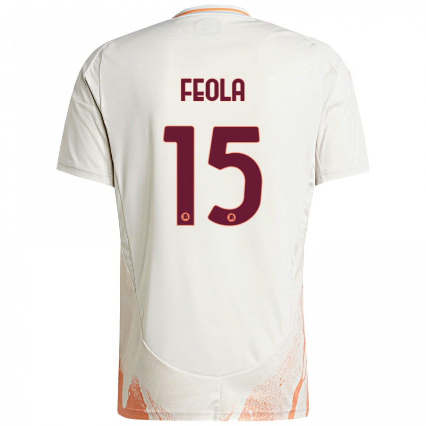 Kinder William Feola #15 Cremeweiß Orange Auswärtstrikot Trikot 2024/25 T-Shirt Österreich