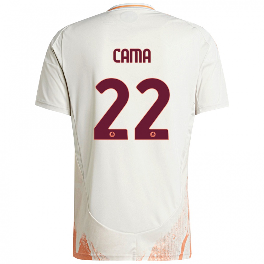 Kinder Cristian Cama #22 Cremeweiß Orange Auswärtstrikot Trikot 2024/25 T-Shirt Österreich