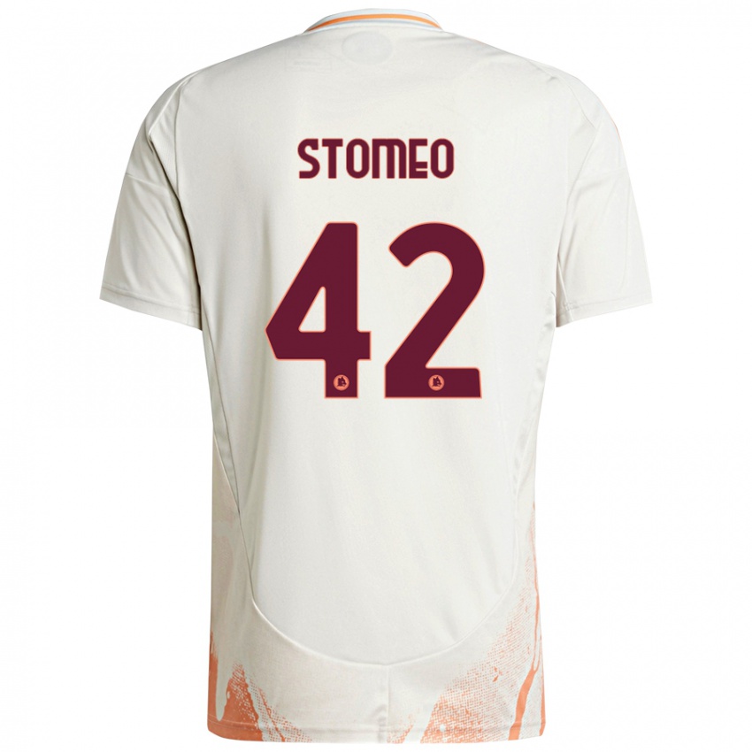 Kinder Giorgio Stomeo #42 Cremeweiß Orange Auswärtstrikot Trikot 2024/25 T-Shirt Österreich