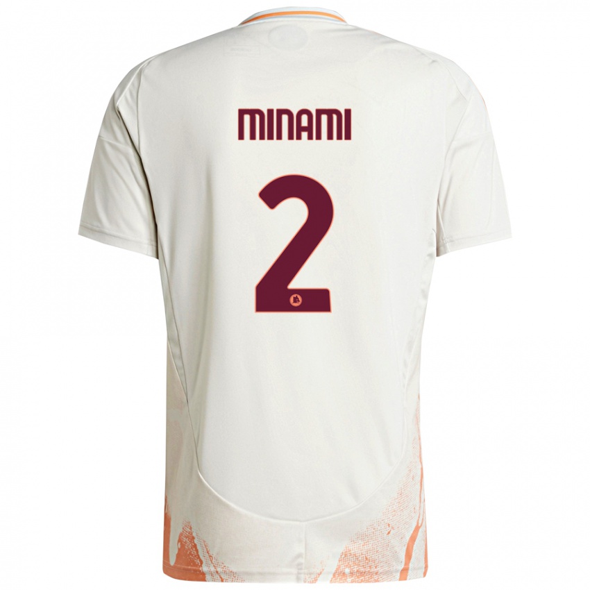 Kinder Moeka Minami #2 Cremeweiß Orange Auswärtstrikot Trikot 2024/25 T-Shirt Österreich