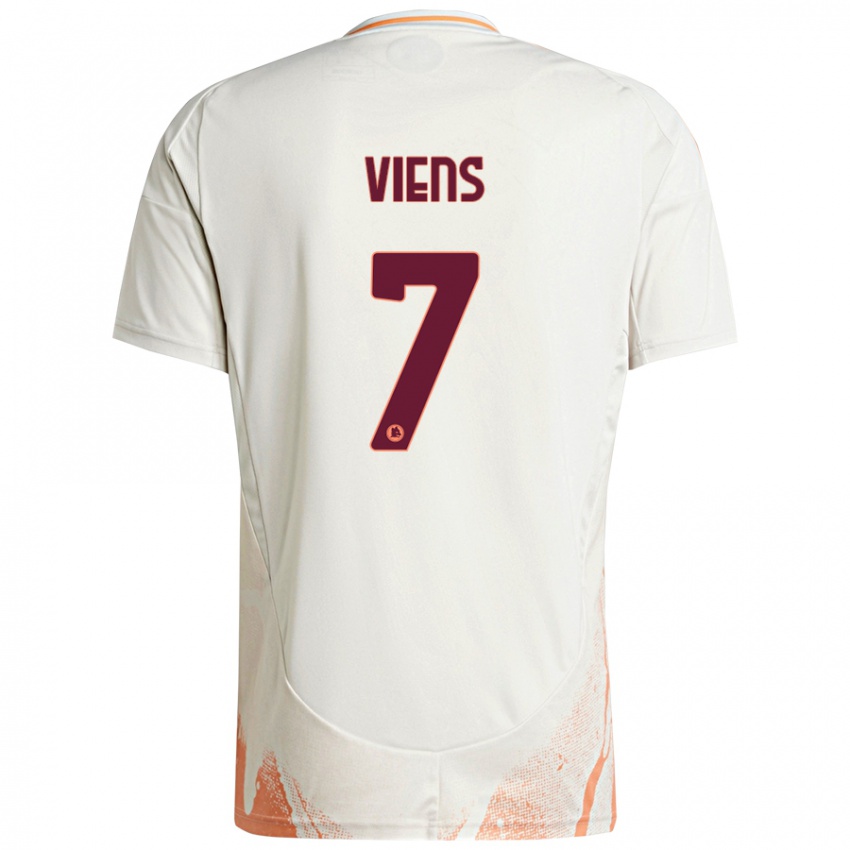 Kinder Evelyne Viens #7 Cremeweiß Orange Auswärtstrikot Trikot 2024/25 T-Shirt Österreich