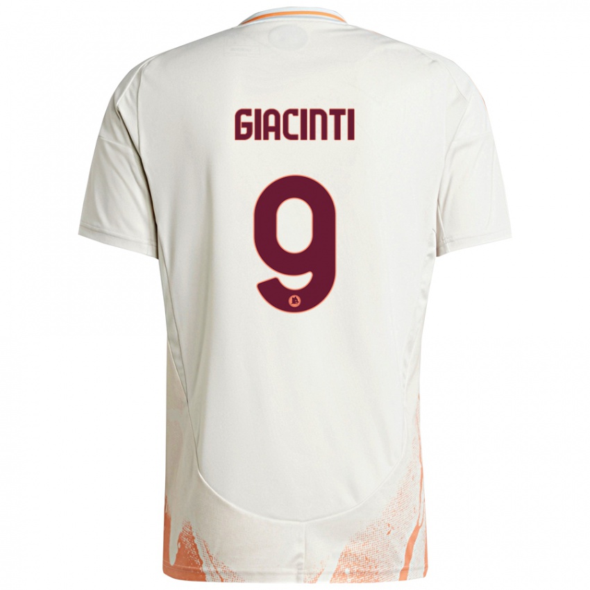 Kinder Valentina Giacinti #9 Cremeweiß Orange Auswärtstrikot Trikot 2024/25 T-Shirt Österreich