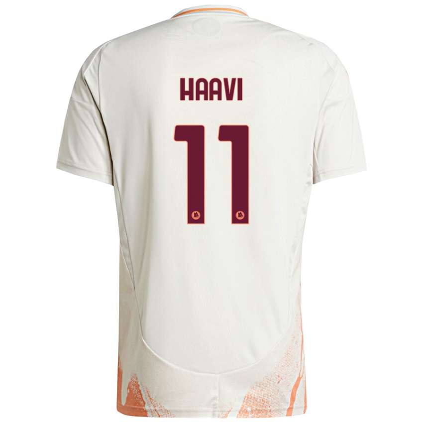 Kinder Emilie Haavi #11 Cremeweiß Orange Auswärtstrikot Trikot 2024/25 T-Shirt Österreich