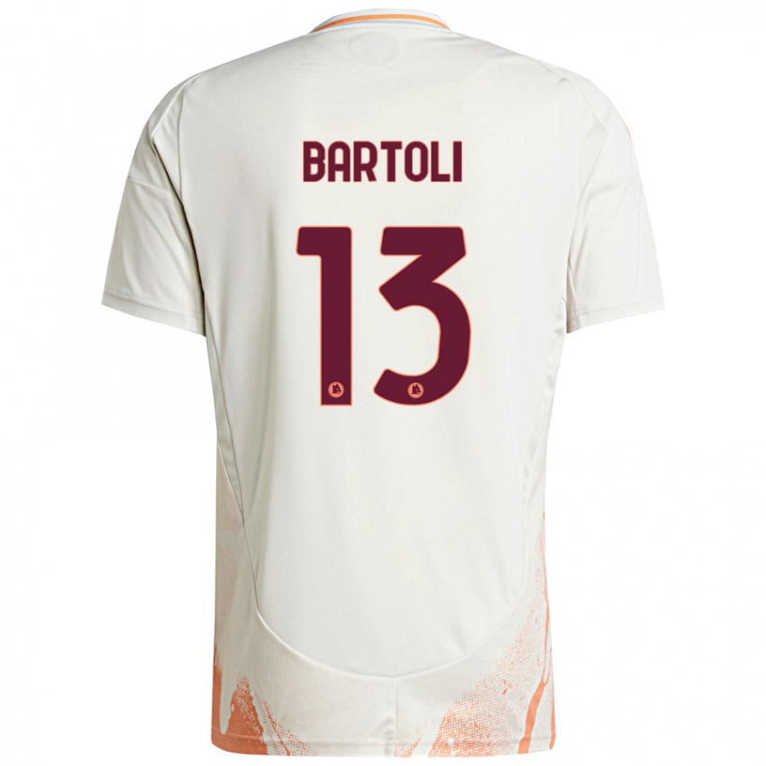 Kinder Elisa Bartoli #13 Cremeweiß Orange Auswärtstrikot Trikot 2024/25 T-Shirt Österreich