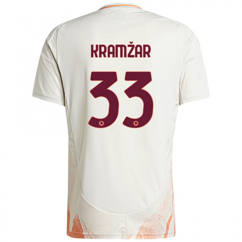 Kinder Zara Kramžar #33 Cremeweiß Orange Auswärtstrikot Trikot 2024/25 T-Shirt Österreich