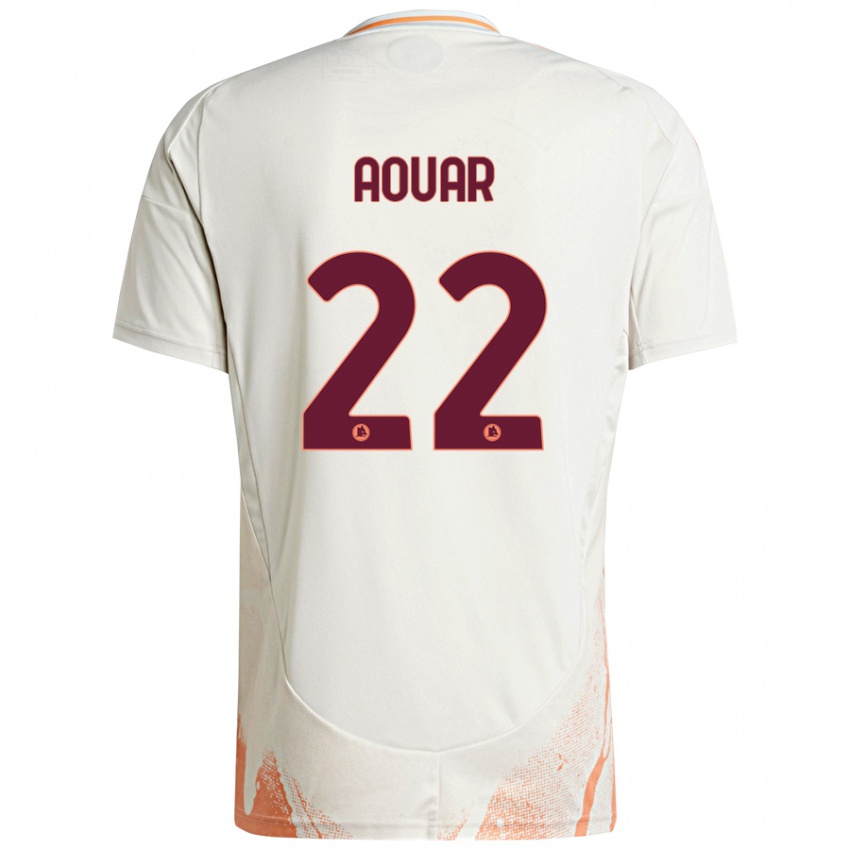 Kinder Houssem Aouar #22 Cremeweiß Orange Auswärtstrikot Trikot 2024/25 T-Shirt Österreich