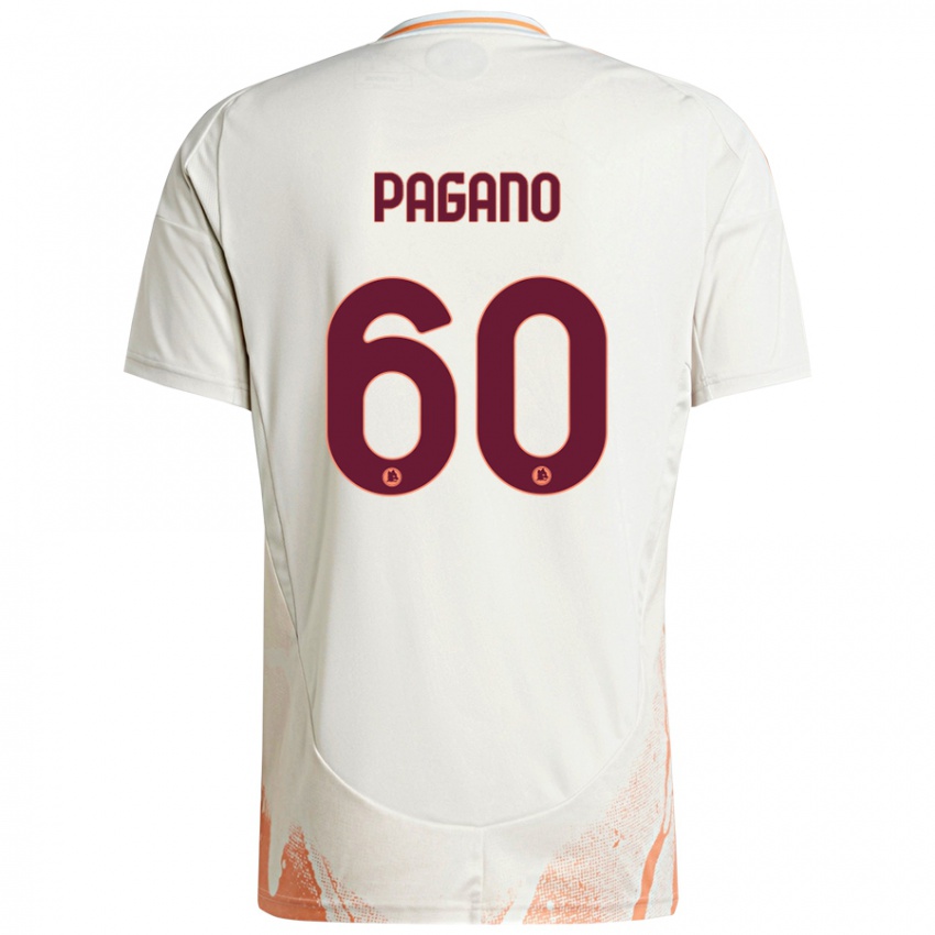 Kinder Riccardo Pagano #60 Cremeweiß Orange Auswärtstrikot Trikot 2024/25 T-Shirt Österreich