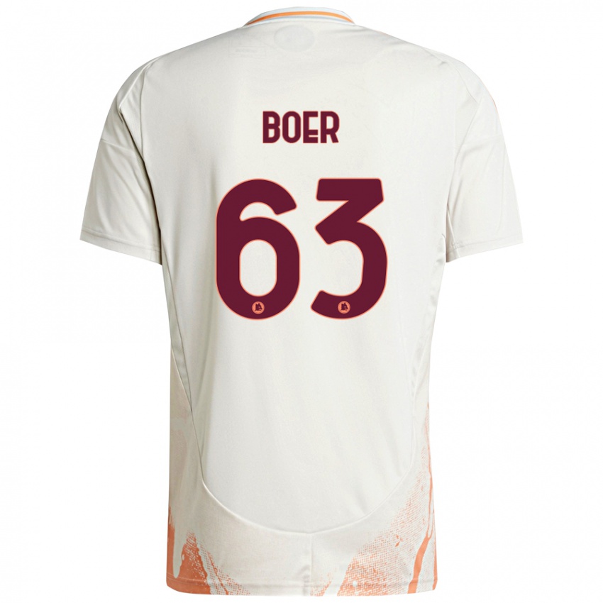 Kinder Pietro Boer #63 Cremeweiß Orange Auswärtstrikot Trikot 2024/25 T-Shirt Österreich