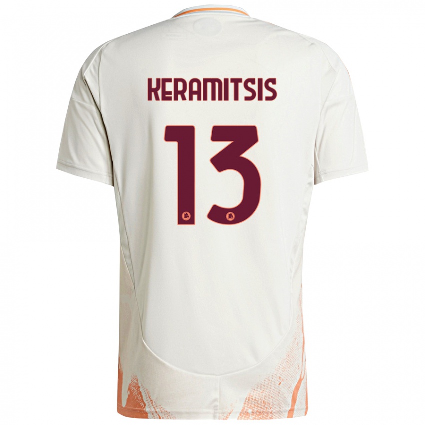 Kinder Dimitrios Keramitsis #13 Cremeweiß Orange Auswärtstrikot Trikot 2024/25 T-Shirt Österreich