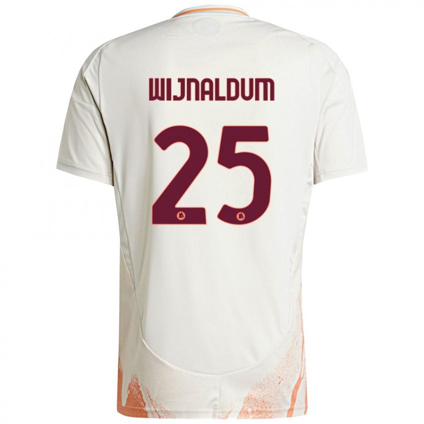 Kinder Georginio Wijnaldum #25 Cremeweiß Orange Auswärtstrikot Trikot 2024/25 T-Shirt Österreich