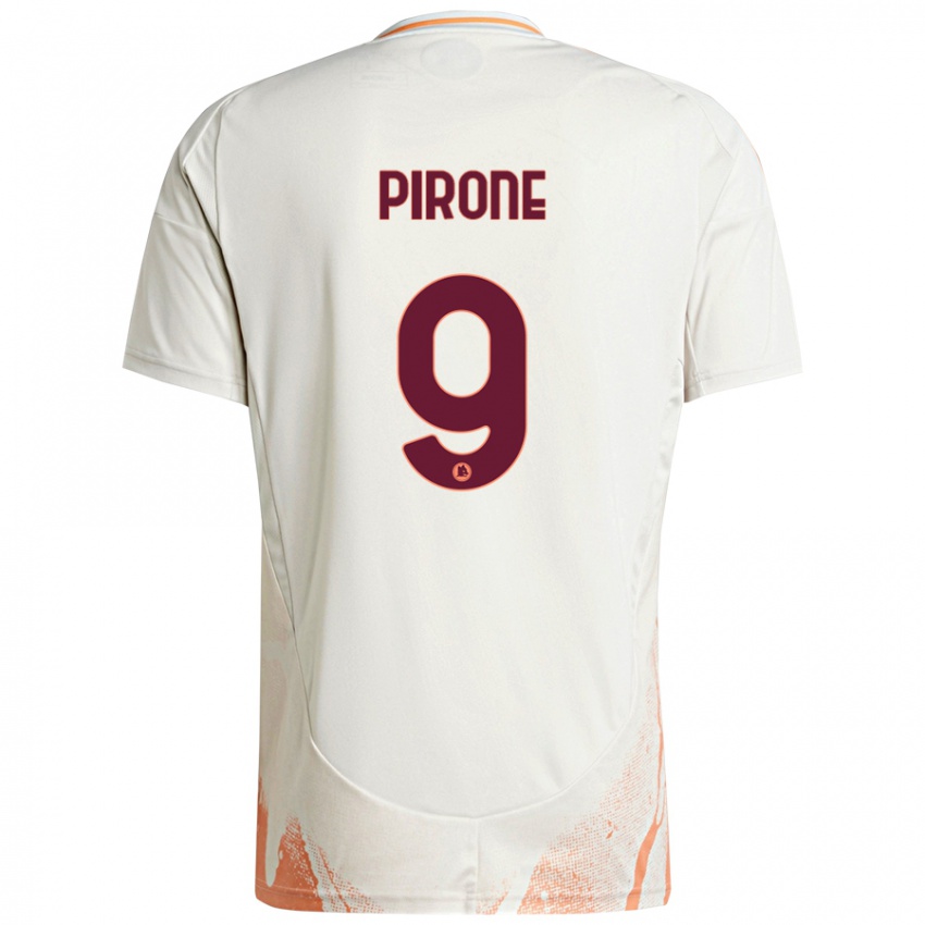 Kinder Valeria Pirone #9 Cremeweiß Orange Auswärtstrikot Trikot 2024/25 T-Shirt Österreich