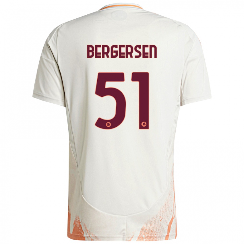 Kinder Mina Bergersen #51 Cremeweiß Orange Auswärtstrikot Trikot 2024/25 T-Shirt Österreich