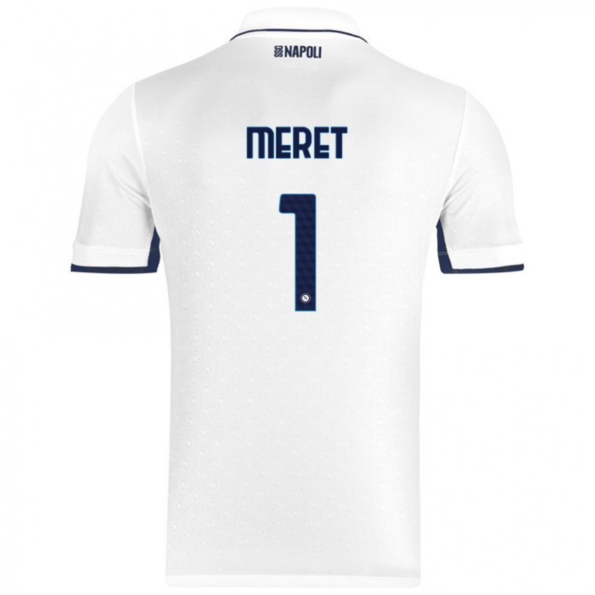 Kinder Alex Meret #1 Weiß Königsblau Auswärtstrikot Trikot 2024/25 T-Shirt Österreich