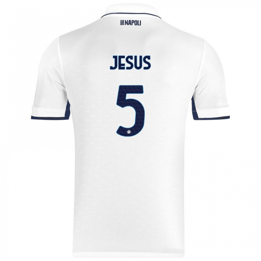 Kinder Juan Jesus #5 Weiß Königsblau Auswärtstrikot Trikot 2024/25 T-Shirt Österreich