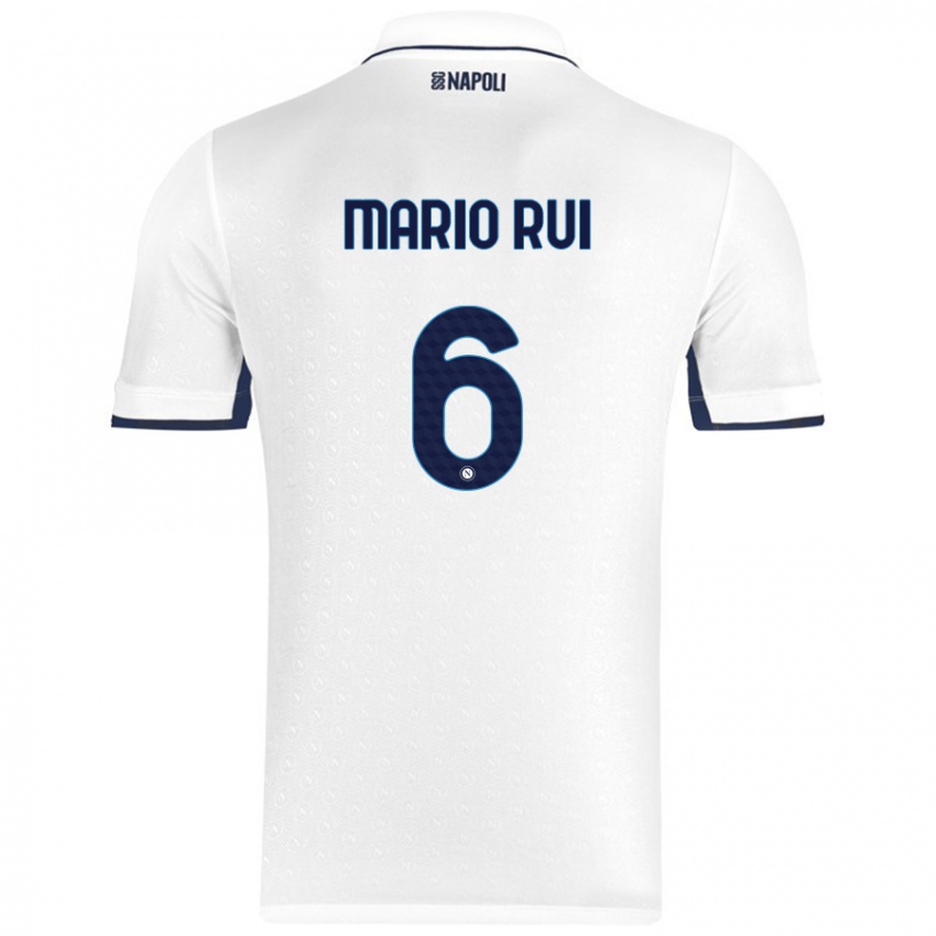 Kinder Mario Rui #6 Weiß Königsblau Auswärtstrikot Trikot 2024/25 T-Shirt Österreich