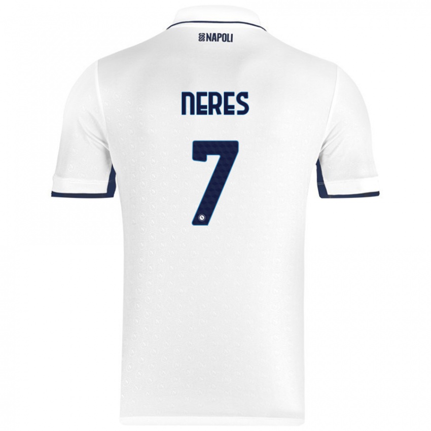 Kinder David Neres #7 Weiß Königsblau Auswärtstrikot Trikot 2024/25 T-Shirt Österreich