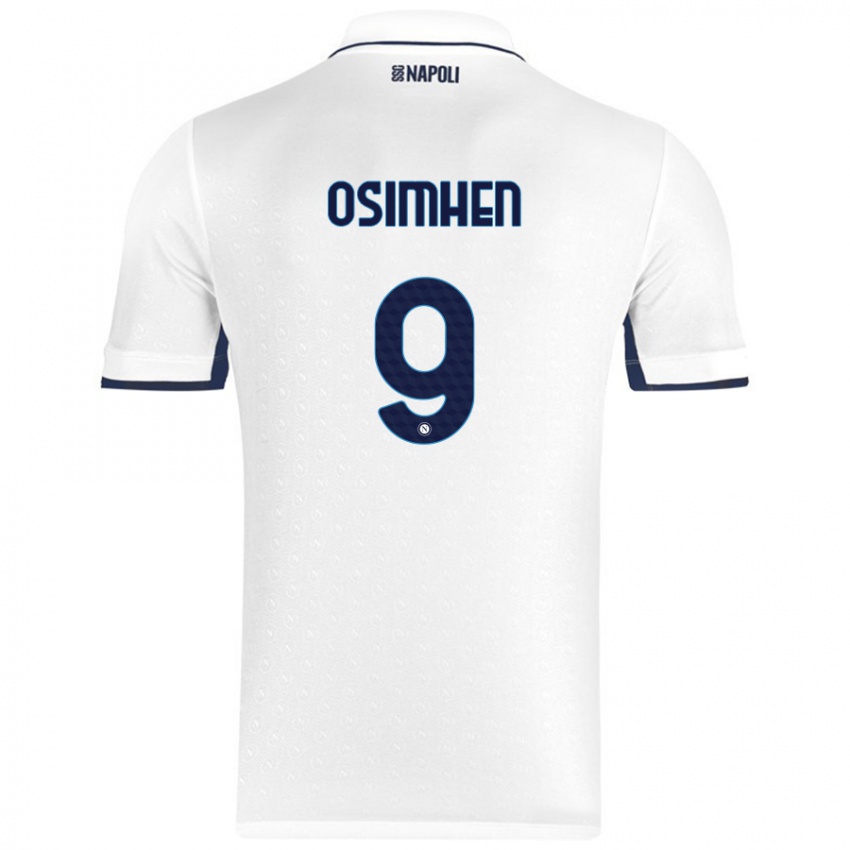 Kinder Victor Osimhen #9 Weiß Königsblau Auswärtstrikot Trikot 2024/25 T-Shirt Österreich