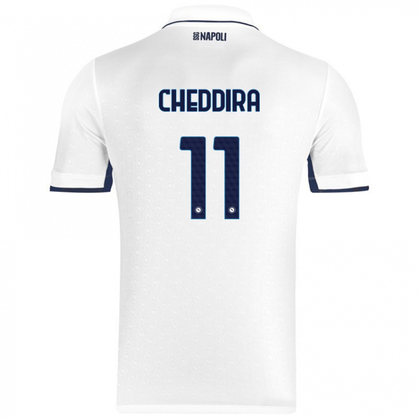 Kinder Walid Cheddira #11 Weiß Königsblau Auswärtstrikot Trikot 2024/25 T-Shirt Österreich