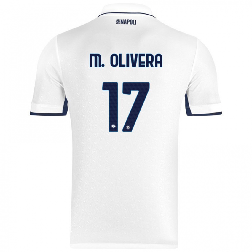 Kinder Mathias Olivera #17 Weiß Königsblau Auswärtstrikot Trikot 2024/25 T-Shirt Österreich