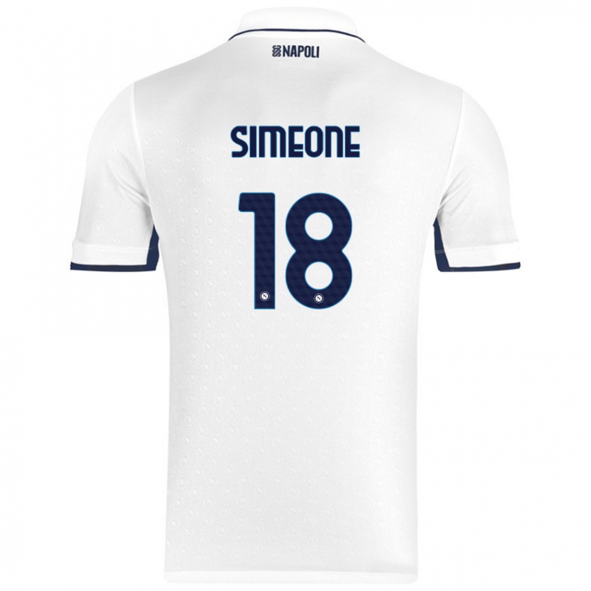 Kinder Giovanni Simeone #18 Weiß Königsblau Auswärtstrikot Trikot 2024/25 T-Shirt Österreich