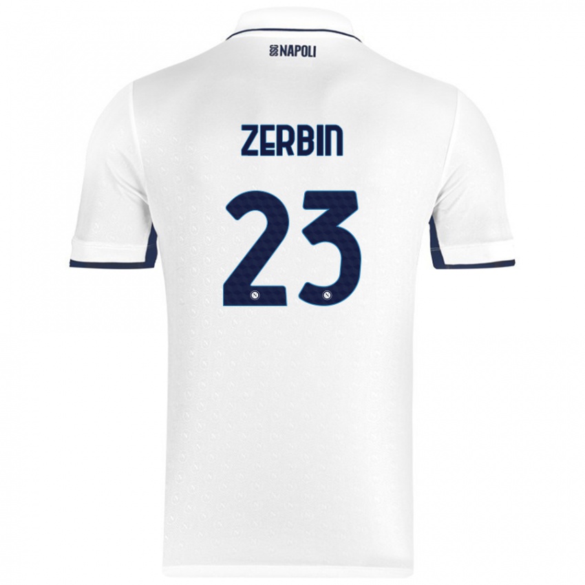 Kinder Alessio Zerbin #23 Weiß Königsblau Auswärtstrikot Trikot 2024/25 T-Shirt Österreich