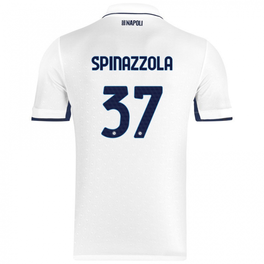 Kinder Leonardo Spinazzola #37 Weiß Königsblau Auswärtstrikot Trikot 2024/25 T-Shirt Österreich