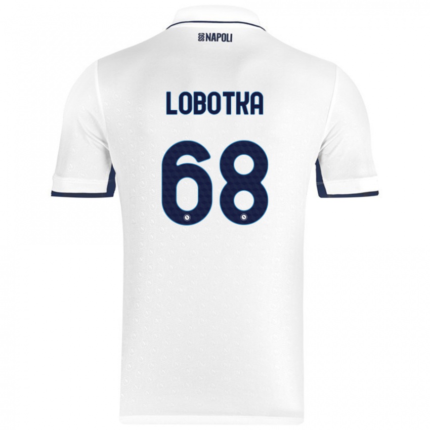 Kinder Stanislav Lobotka #68 Weiß Königsblau Auswärtstrikot Trikot 2024/25 T-Shirt Österreich