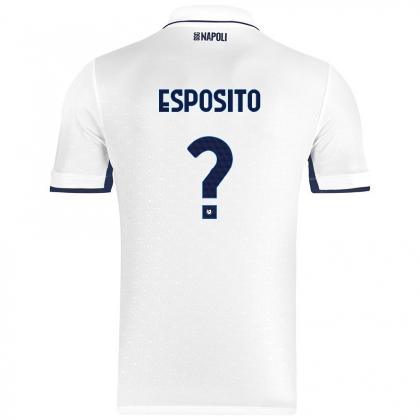 Kinder Mattia Esposito #0 Weiß Königsblau Auswärtstrikot Trikot 2024/25 T-Shirt Österreich