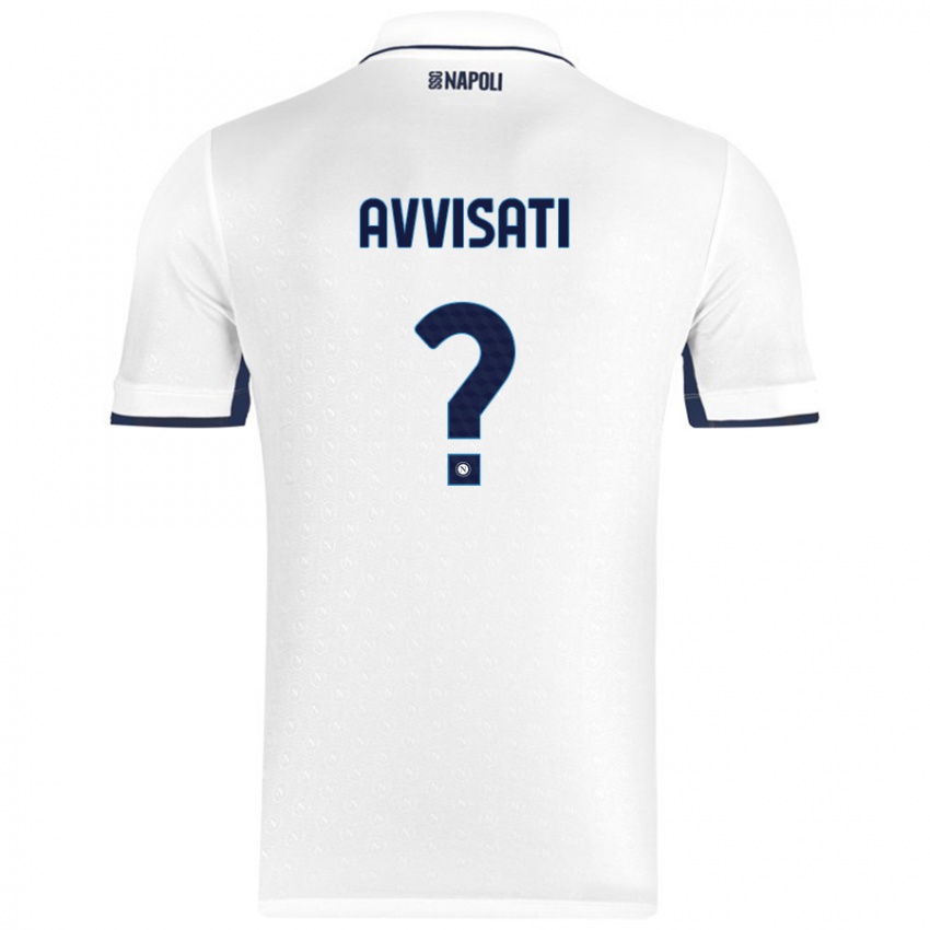 Kinder Domenico Avvisati #0 Weiß Königsblau Auswärtstrikot Trikot 2024/25 T-Shirt Österreich