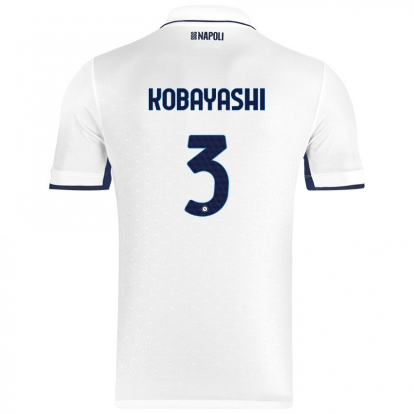 Kinder Miharu Kobayashi #3 Weiß Königsblau Auswärtstrikot Trikot 2024/25 T-Shirt Österreich