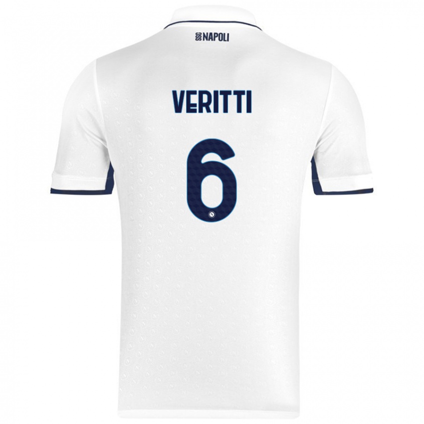 Kinder Federica Veritti #6 Weiß Königsblau Auswärtstrikot Trikot 2024/25 T-Shirt Österreich