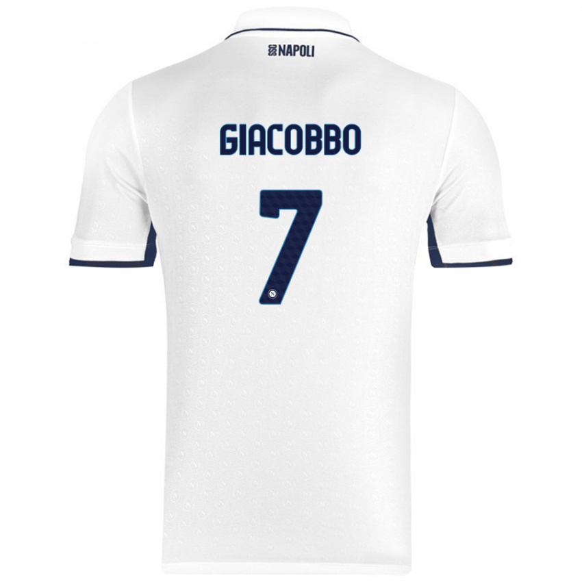 Kinder Giulia Giacobbo #7 Weiß Königsblau Auswärtstrikot Trikot 2024/25 T-Shirt Österreich