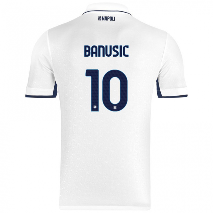 Kinder Marija Banušić #10 Weiß Königsblau Auswärtstrikot Trikot 2024/25 T-Shirt Österreich