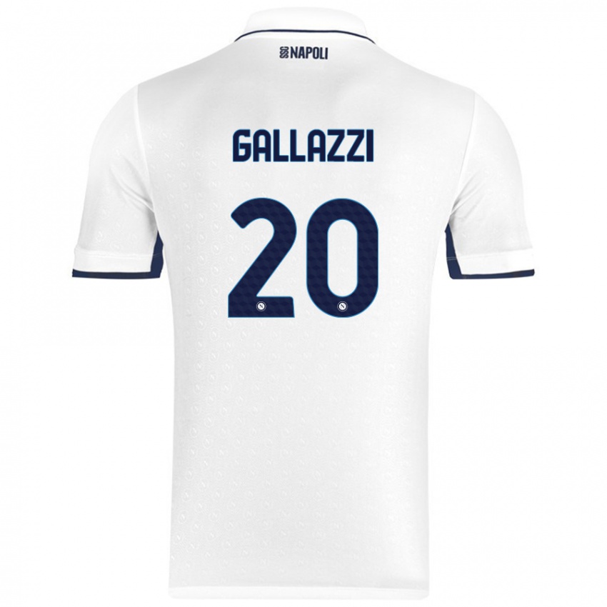 Kinder Valentina Gallazzi #20 Weiß Königsblau Auswärtstrikot Trikot 2024/25 T-Shirt Österreich