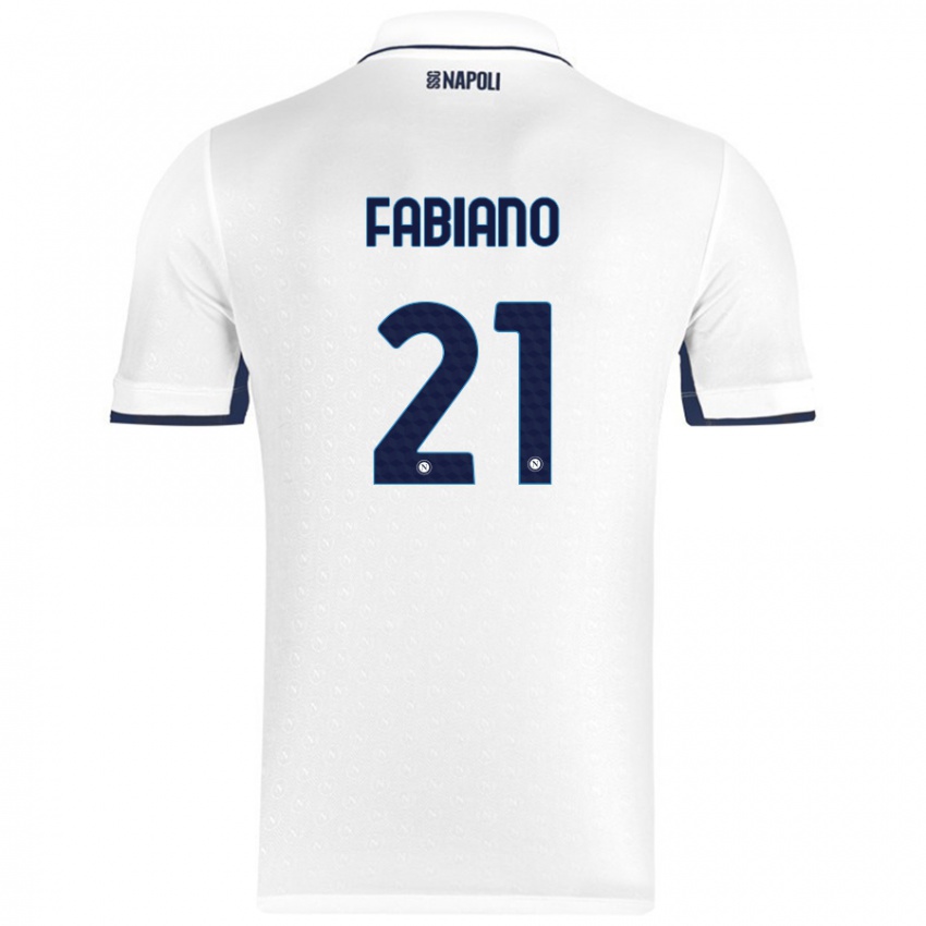 Kinder Francesca Fabiano #21 Weiß Königsblau Auswärtstrikot Trikot 2024/25 T-Shirt Österreich