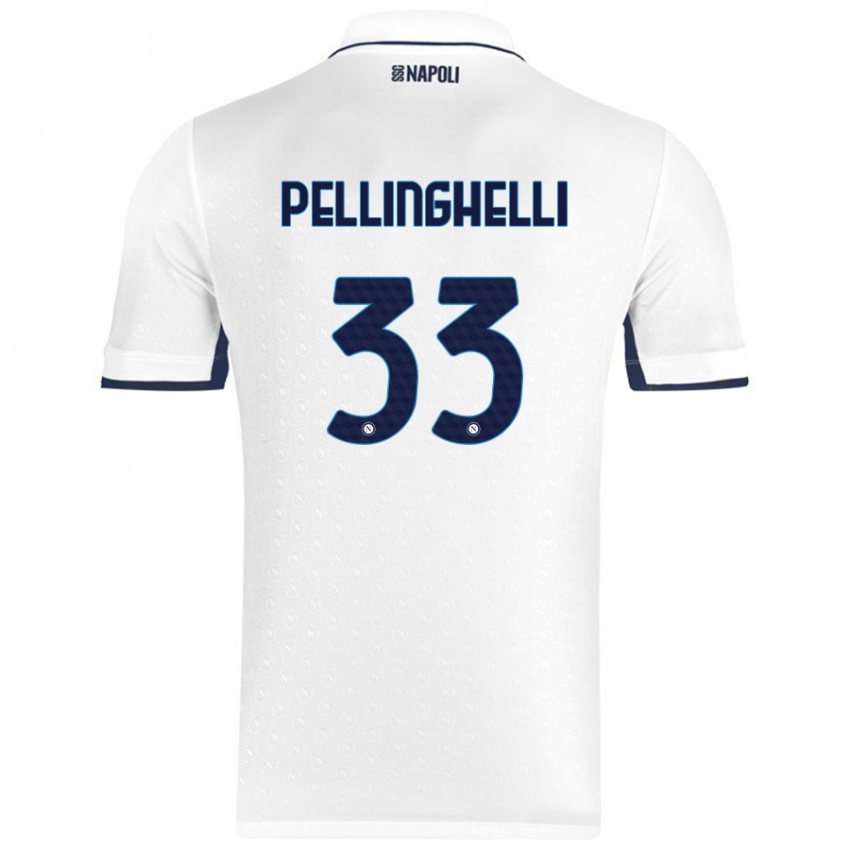 Kinder Alice Pellinghelli #33 Weiß Königsblau Auswärtstrikot Trikot 2024/25 T-Shirt Österreich