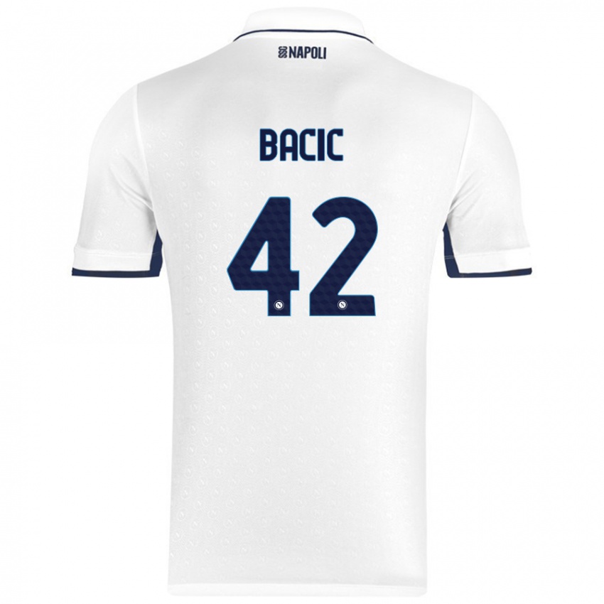 Kinder Doris Bačić #42 Weiß Königsblau Auswärtstrikot Trikot 2024/25 T-Shirt Österreich